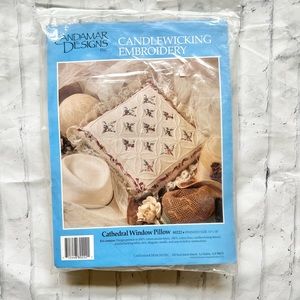 Candamar Cathedral Window Pillow 80222 Candlewick Embroidery Kit 8482